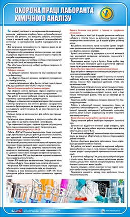 Стенд. Охорона праці лаборанта хіманалізу. 0,6х1,0. Пластик