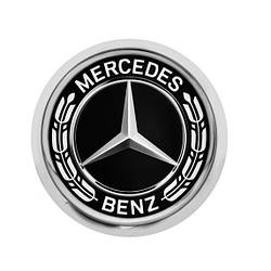 Значок Mercedes-Benz Pin, Laurel Leaf Badge, Silver-coloured / Black, артикул B66953551