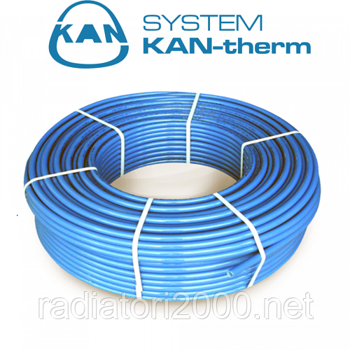Труби для водяної теплої підлоги KAN-THERM 16X2.0 PE-RT BLUE FLOOR з кисневим бар'єром