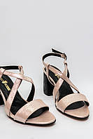 Босоніжки жіночі Marco Rossi на товстому підборі з натуральної шкіри колір пудра