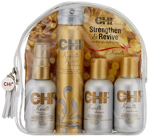 Дорожній набір CHI Keratin Strengthen & Revive Kit 59МЛ + 59 МЛ + 59МЛ +74МЛ