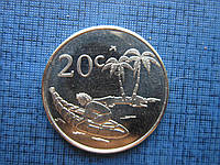 Монета 20 центов Токелау 2017 спорт туземная лодка состояние
