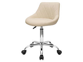 Стілець зі спинкою для майстра косметолога, манікюру та для майстрів салону краси Бежевий мод 154 { H 44-58см }