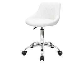 Стілець зі спинкою для майстра косметолога, манікюру та для майстрів салону краси Білий мод 154 { H 44-58см }