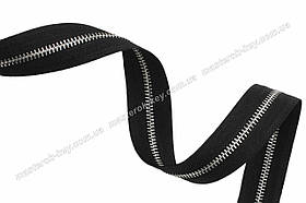 Блискавка металева №5 нікель на чорній основі ТИП-1D 332 Італія