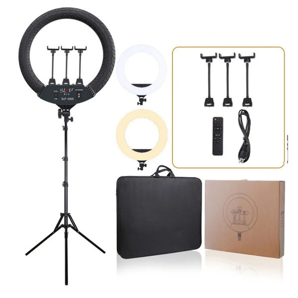 ОПТ Кільцева LED лампа SLP-G500 45см зі штативом і пультом, фото 1