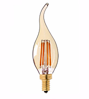 Светодиодная лампа Filament 4Вт Е14 2200K золото