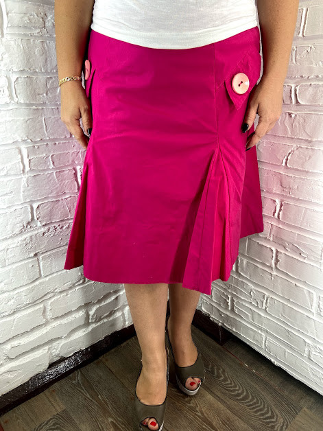 Спідниця жіноча "Button" рожева з ґудзиком 48, 50, 52