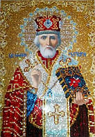 Алмазная вышивка, икона, Святой Николай Чудотворец, 30х40 см, зеркальные стразы