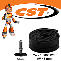 Камера CST 24х1,90/2,125 (47/57-507) AV 48 мм / прямий штуцер для гірських велосипедів з високим ободом