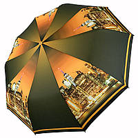 Женский складной зонт полуавтомат c принтом ночного города от TheBest-Flagman, коричневый, 0509-4