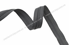 Блискавка спіральна метрова No7 Взуттєва Італія С182 темно-сіра