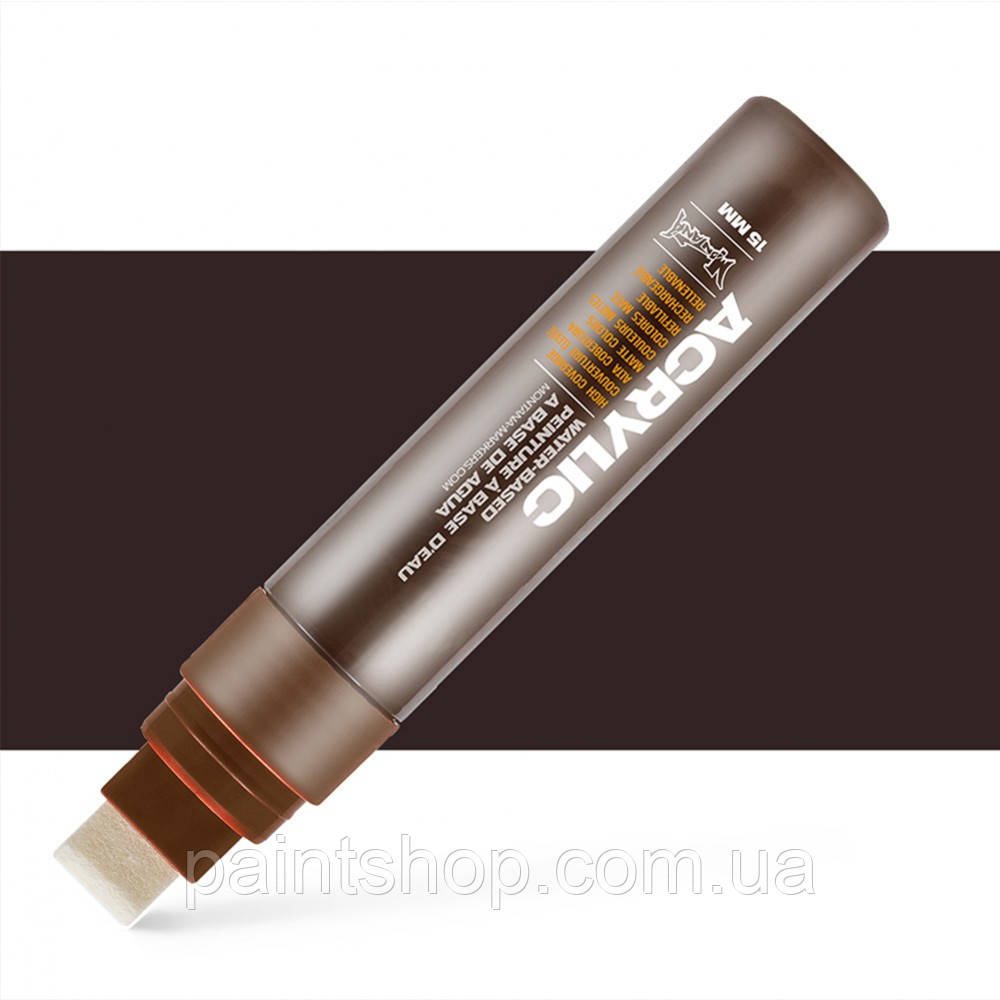 Акриловий маркер Montana Shock Brown Dark (Темно-коричневий) 15 мм, фото 1