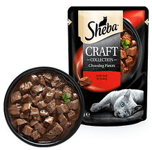 Вологий корм для кішок SHEBA (Шеба) CRAFT POU шматочки з яловичиною в соусі, 85 г