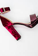 Босоніжки жіночі Rifellini на високих стійких підборах і платформі малинові натуральна шкіра велюр