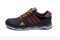 Мужские кожаные кроссовки Adidas Tech Flex brown коричневые