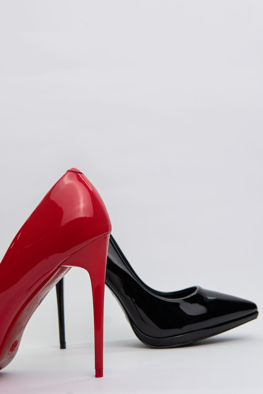 Туфли лодочки лаковые женские красные на каблуке на шпильке 11см весна осень - фото 6 - id-p1221472039