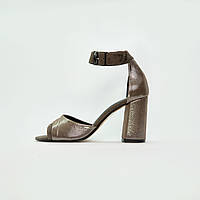 Босоніжки жіночі Nivelle на підборах коричневі із закритою п'ятою з натуральної шкіри