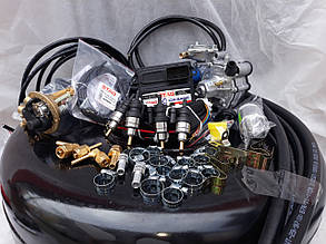 Комплект ГБО 4 покоління Stag Qbox Basic/Tomasetto/форсунки Hana з балоном під запаску