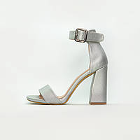 Босоніжки жіночі Rifellini на високих підборах із закритою п'ятою сірі з натуральної шкіри