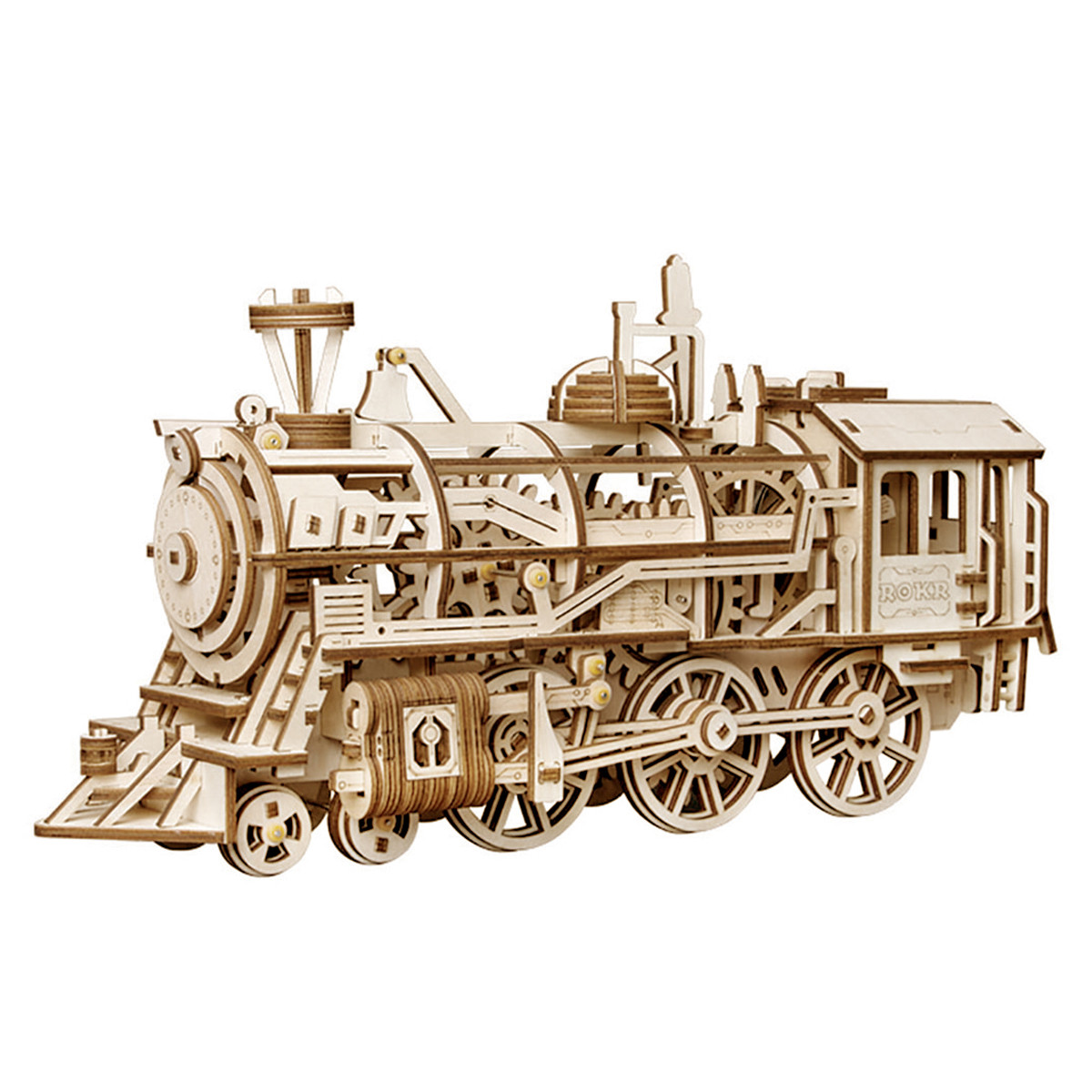 Дерев'яний конструктор ROKR LK701 "Локомотив" 3D пазл