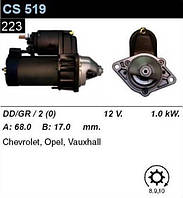 Стартер Opel Ascona Astra Corsa Kadett Vectra / Chevrolet / Daewoo / Fiat 1.4 1.5 1.6 1.8 /1.0кВт,8-10z/ CS519