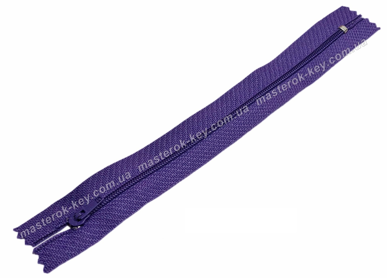 Блискавка спіднична Тип 3 18 см нероз'ємна колір Фіолетовий 559, фото 1