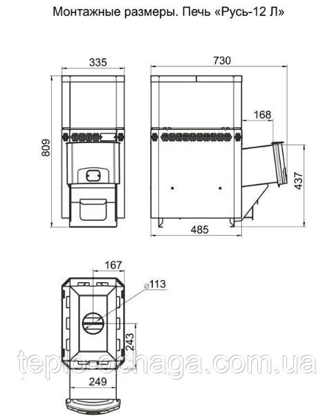 размеры печи каменки русь 12