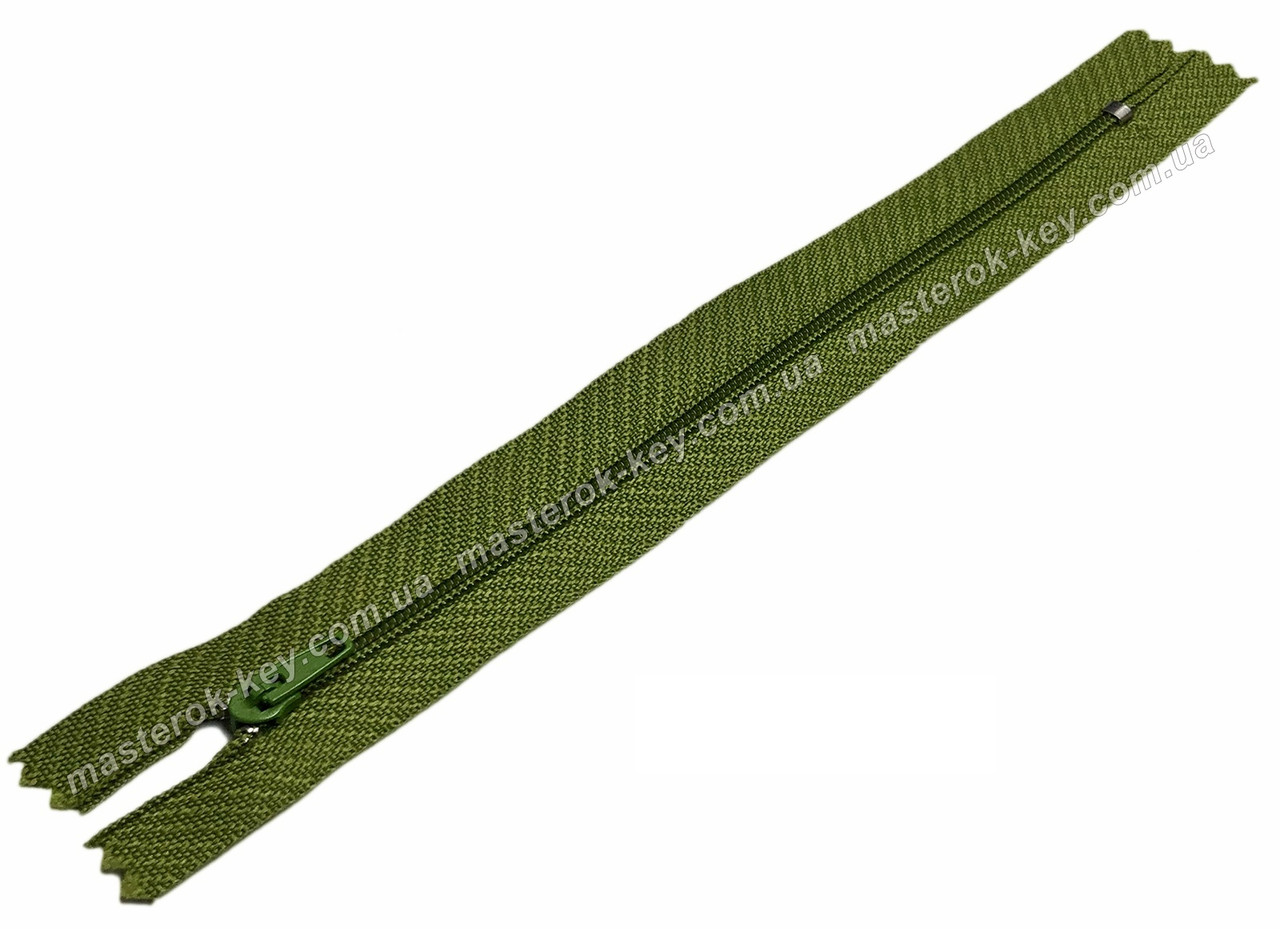 Блискавка спіднична Тип 3 18 см нерознімна колір Оливковий 887, фото 1