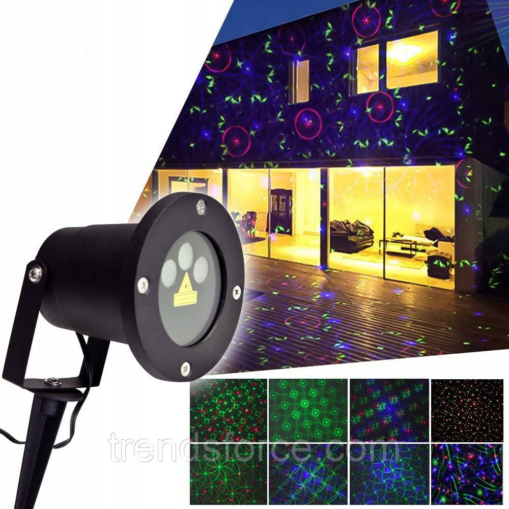 Проєктор лазерний Star Shower With Remote 6 катриджів Вуличний 181089