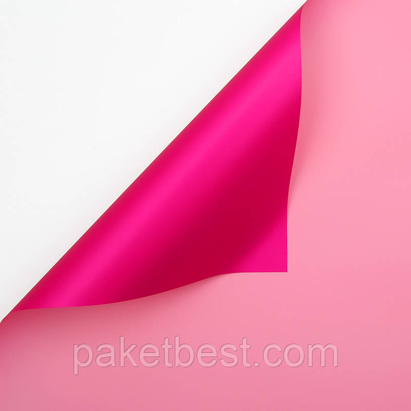 Калька для квітів двостороння ( 58х58 см) 20 штук (Рожевий-малиновий)