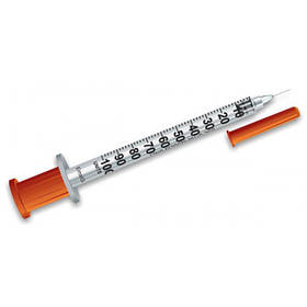 Шприц інсуліновий U-100 MP MedPlast трикомпонентний з голкою 30G*1/2 (0,3*13 мм)