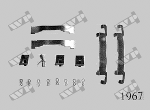 Ремкомплект передніх гальмівних колодок WP (Carrab) 1967 для Mitsubishi Pajero, all models 1.83-5.87, крос-код за Quick Brake 1192