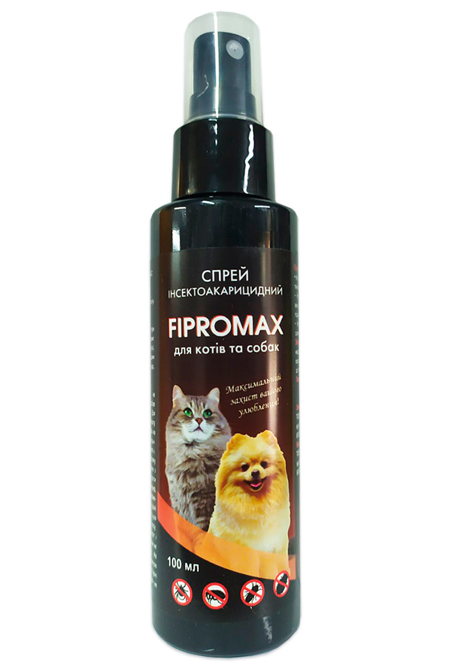 Спрей від бліх і кліщів для котів і собак FIPROMAX 100 мл
