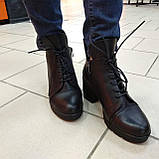 Кожаные женские ботинки черные демисезонные, фото 7