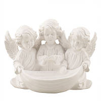 Статуэтка Три ангелочка с чашей белый (AN0712(G))