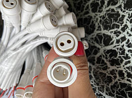 Герметичний роз'єм на 2 контакти. Білий кабель. Двохконтактний роз'єм IP67.М16.2pin