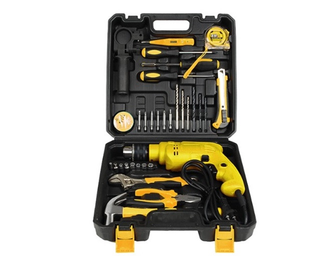 Електрична ударний дриль з набором інструментів VORSKLA ПМЗ 750-30S, фото 1