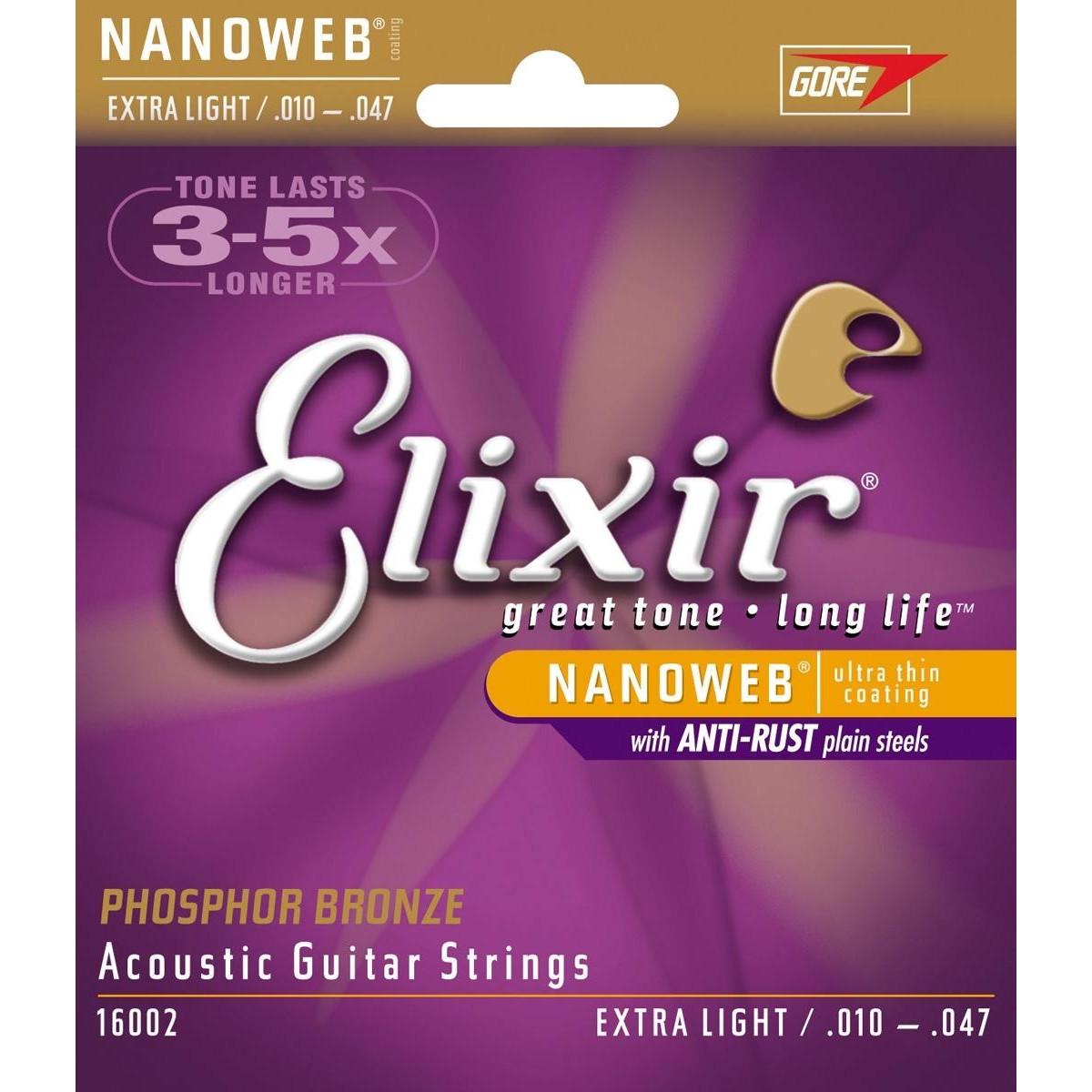 Струни для акустичної гітари Elixir 6602 Nanoweb Phosphor Bronze Acoustic Extra Light 10/47