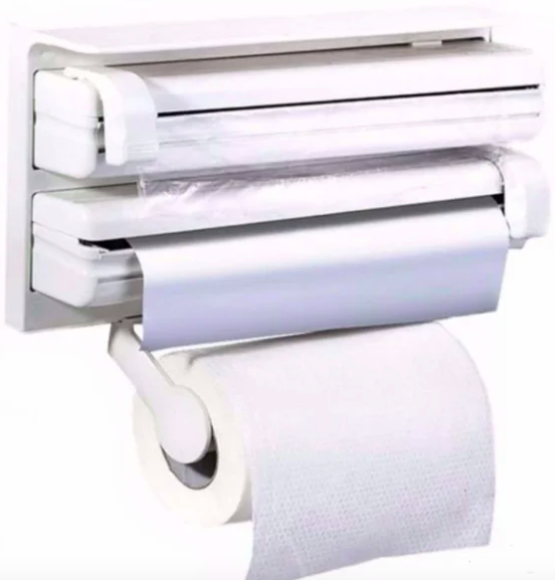 Кухонний органайзер диспенсер для плівки фольги та рушників Kitchen Roll Triple Paper dispenser