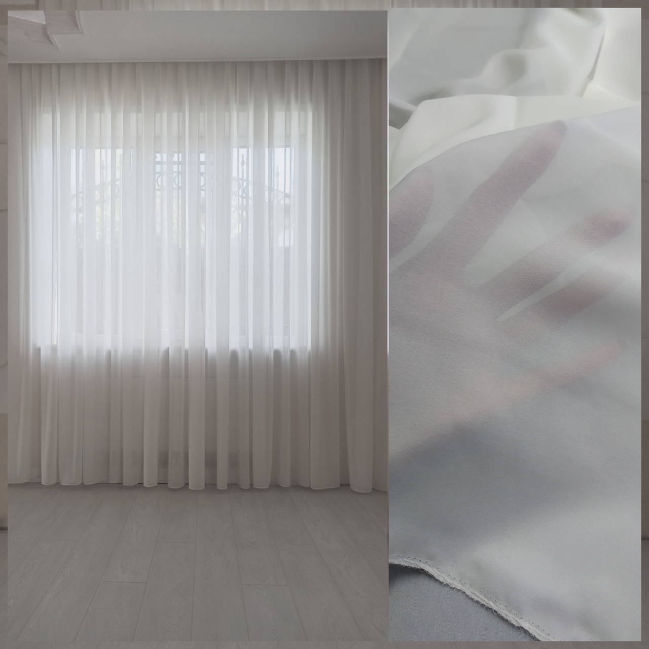 Тюль Креп-Шелк белого цвета, цена: 570 ₴, купить на Prom.ua