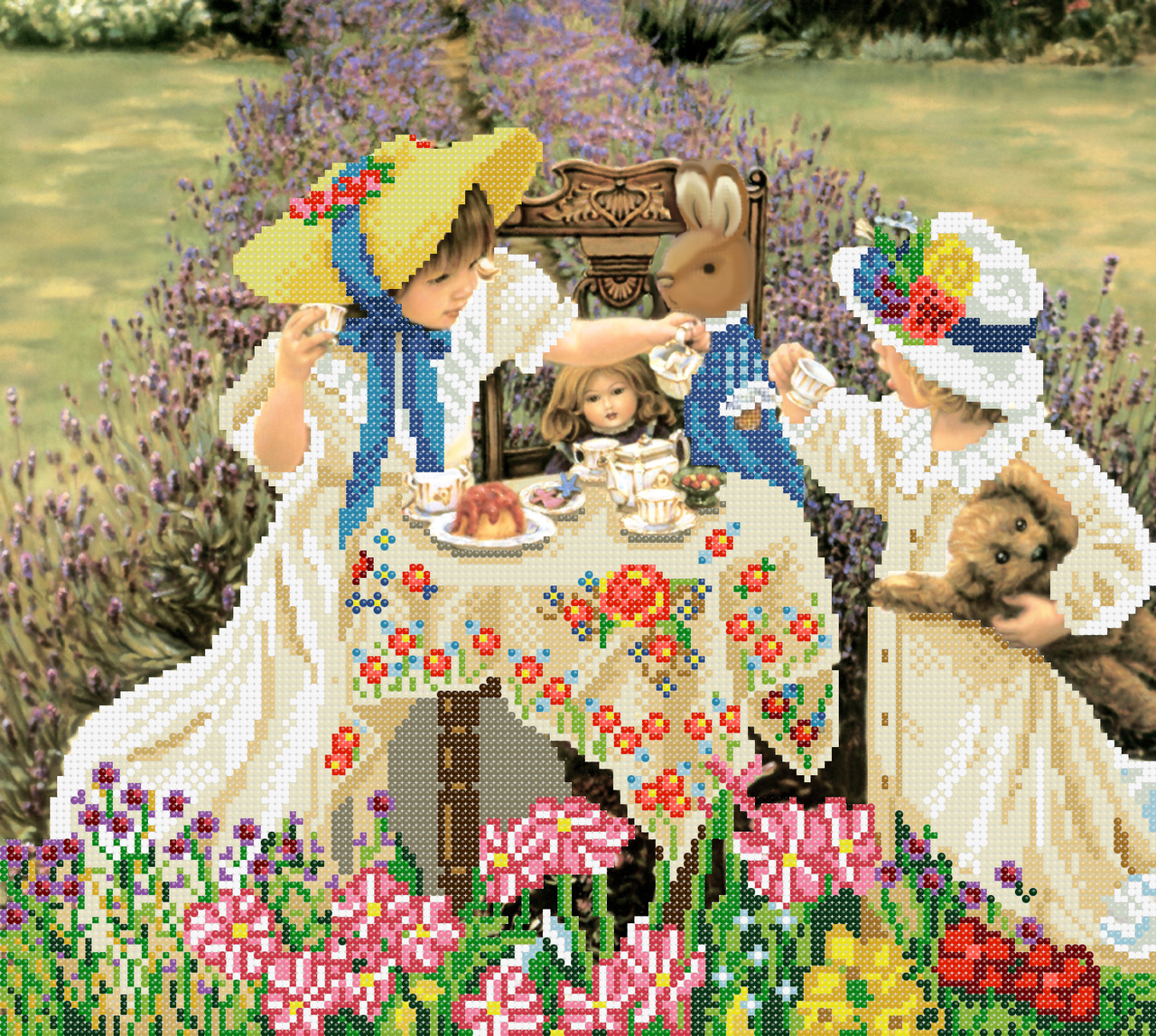 Лялькову чаювання Схема вишивки бісером, фото 1