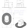Huopa XL - Прохідний елемент високий для труб вентиляції DN160-250, для бітумної покрівлі, фото 2