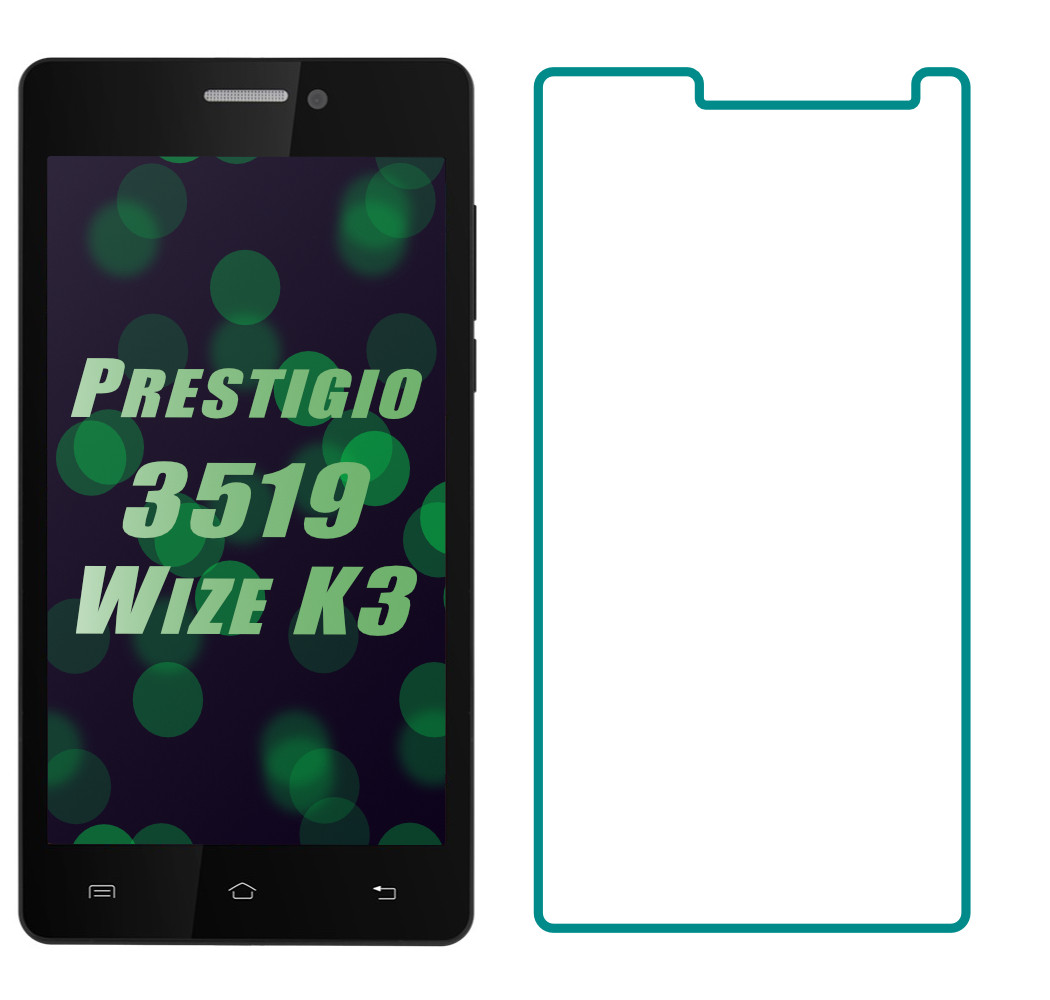 Захисне скло Prestigio 3519 Wize K3 (Прозоре 2.5 D 9H) (Престижио Вайз К3 3519)