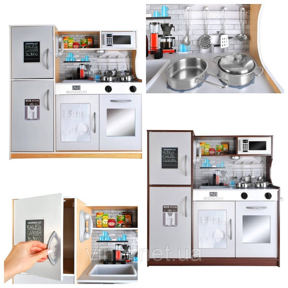 Дитяча кухня дерев'яна для дітей дитина грова кухня + аксесуари Кухня дитяча іграшкова дерев'яна Дитяча, фото 1