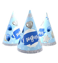 Паперові ковпачки "1 рік хлопчик" (5 шт.), висота - 15 см