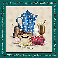 Кава з вишневим тортиком Схема вишивки бісером