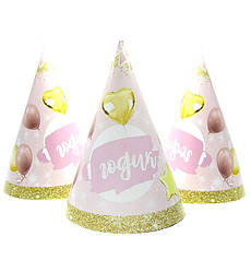 Ковпачки паперові "1 рік дівчинка" набір - 5 шт., 15 см