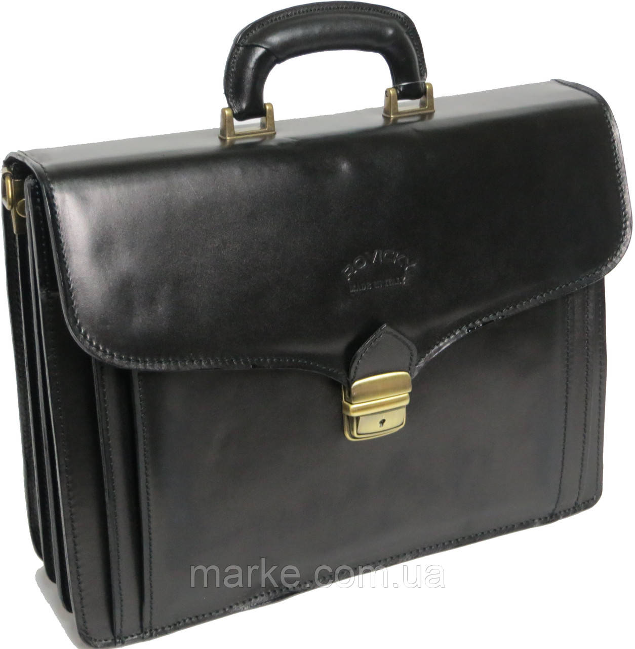 Портфель ділової шкіряний Rovicky AWR-6 чорний, фото 1