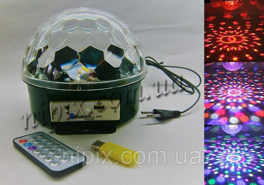 Світлодіодна дискокуля LED Ball Light з MP3, USB і Bluetooth